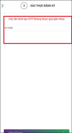 Nhập mã xác thực