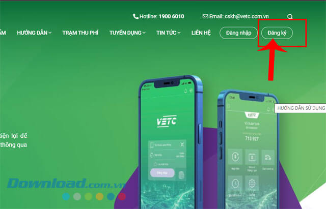 Nhấp chuột vào nút Đăng ký