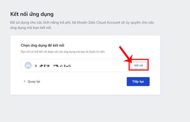 Nhấn vào nút Kết nối