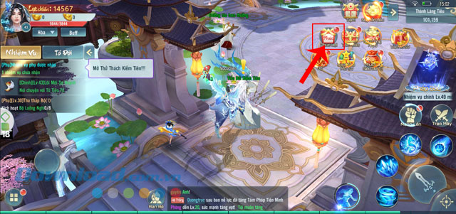 Chạm vào mục Phúc lợi