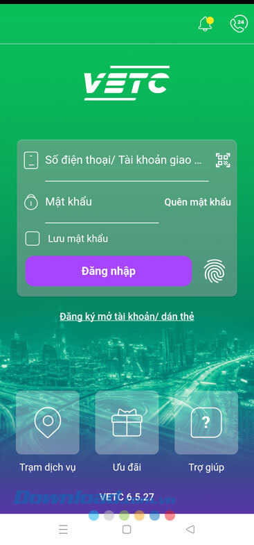 Đăng nhập tài khoản VETC