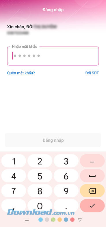 Đăng nhập tài khoản MOMO