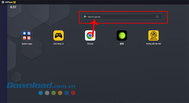 Nhấp chuột vào khung tìm kiếm