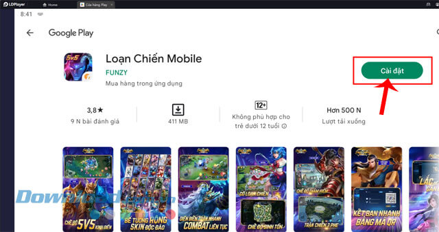 Nhấn vào nút Cài đặt