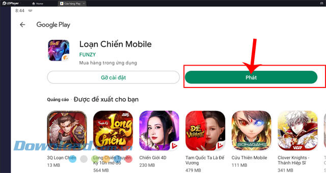 Click chuột vào nút Phát