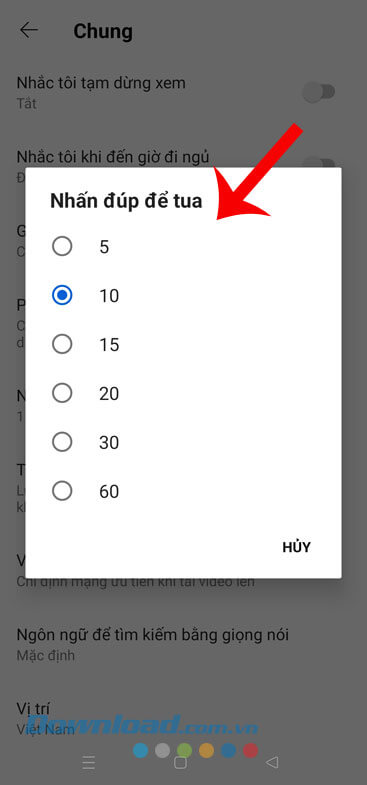 Chọn khoảng thời gian