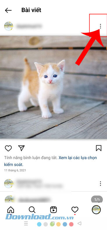 Nhấn vảo biểu tượng dấu ba chấm