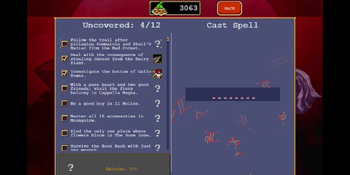 Menu nhập cheat code trong Vampire Survivors