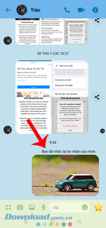 Đã nhắc lại tin nhắn