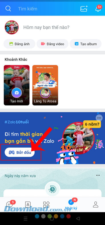 Nhấn vào nút Bắt đầu