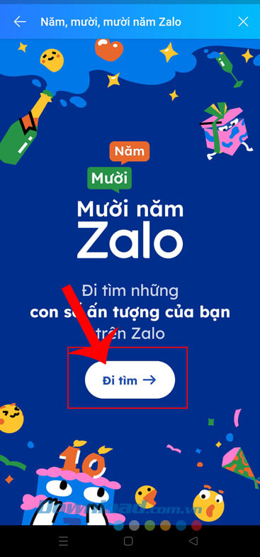 Chạm vào nút Đi tìm