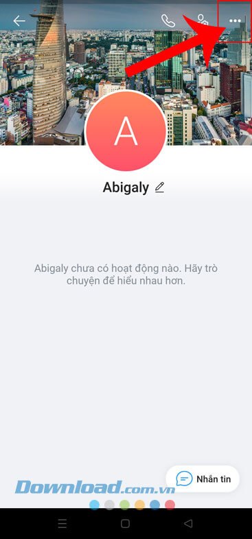 Nhấn vào biểu tượng dấu ba chấm