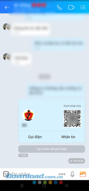 Đã gửi danh thiếp