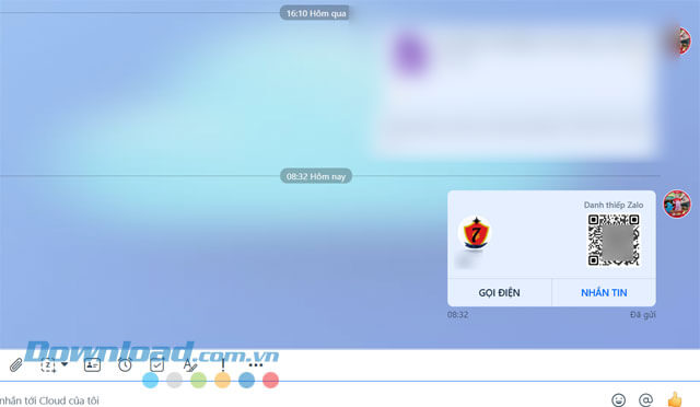 Đã chia sẻ danh thiếp 