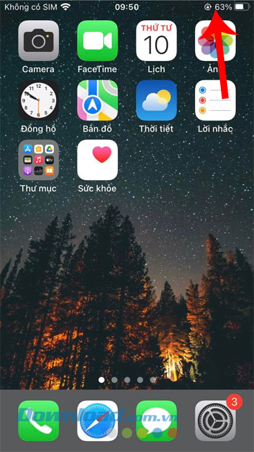 Hiển thị phần trăm pin