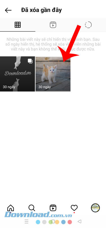 Chọn một bài viết muốn khôi phục