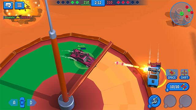 Rage of Car Force game nổi bật với các cuộc chiến đồng đội 5v5 ở góc nhìn top-down