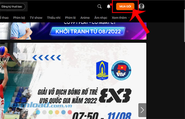 Click chuột vào nút Mua gói