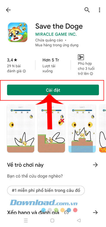 Chạm vào nút Cài đặt