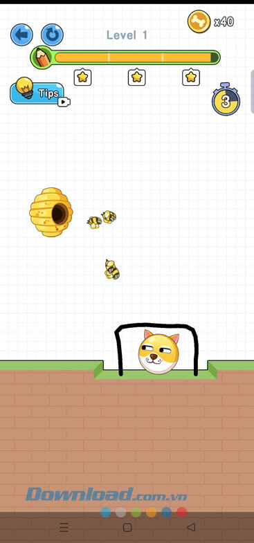 Đợi 10 giây cho ong không đốt vào chú chó