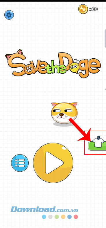 Ấn vào biểu tượng chiếc áo
