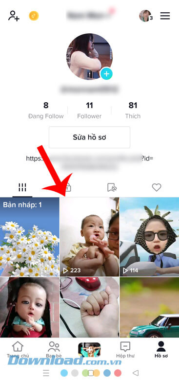 Chọn video muốn xóa