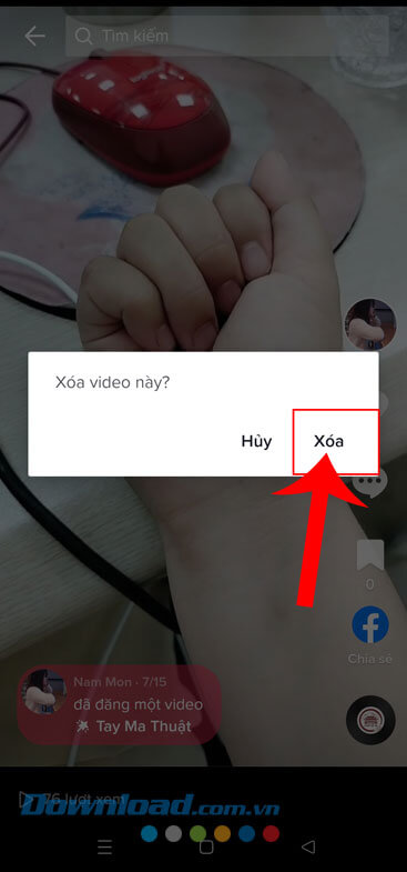 Nhấn vào nút Xóa