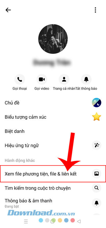 Ấn vào mục em file phương tiện, file & liên kết