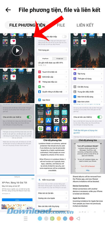 Chọn một bức ảnh, video bất kỳ