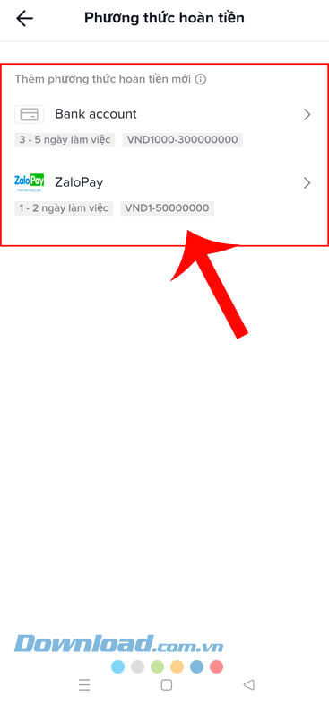 Chọn phương thức thanh toán