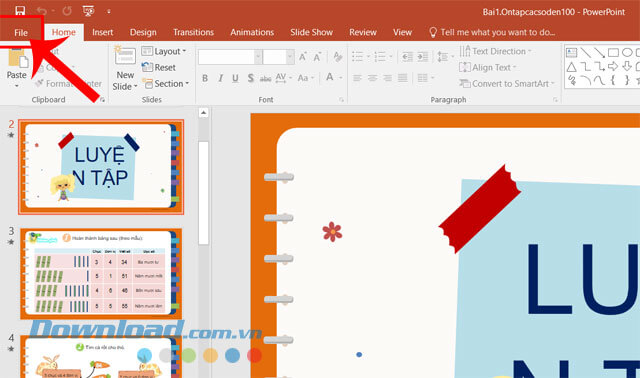 Nhấn vào mục File