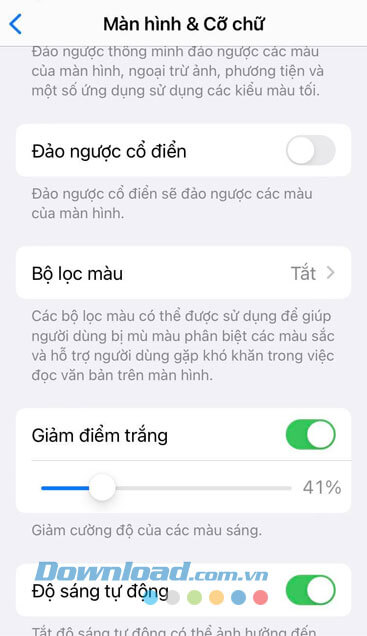 Đã giảm điểm trắng trên màn hình iPhone