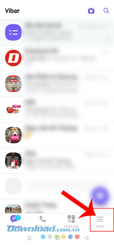 Ấn vào biểu tượng ba dấu gạch ngang