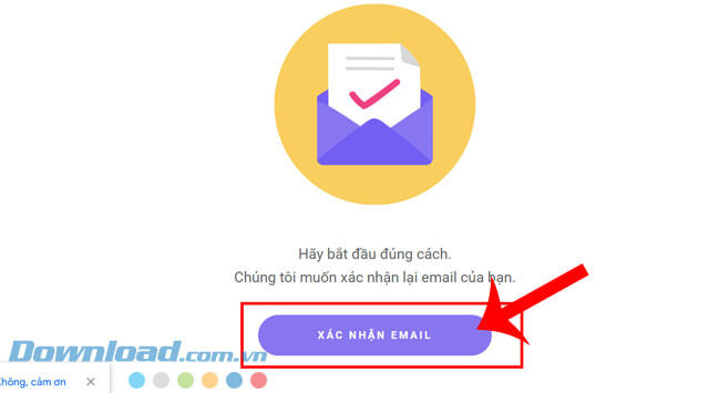 Nhấn vào nút Xác nhận Email