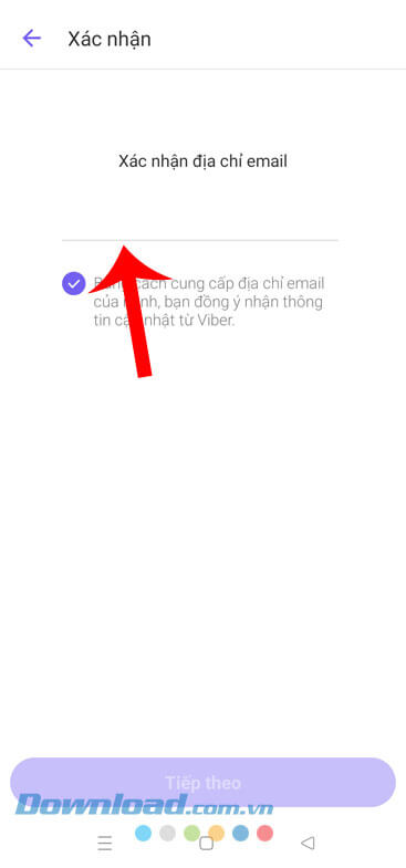 Điền lại địa chỉ email khôi phục