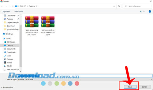 Click chuột vào nút Save