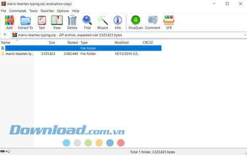 Giải nén file game Mario Teaches Tying