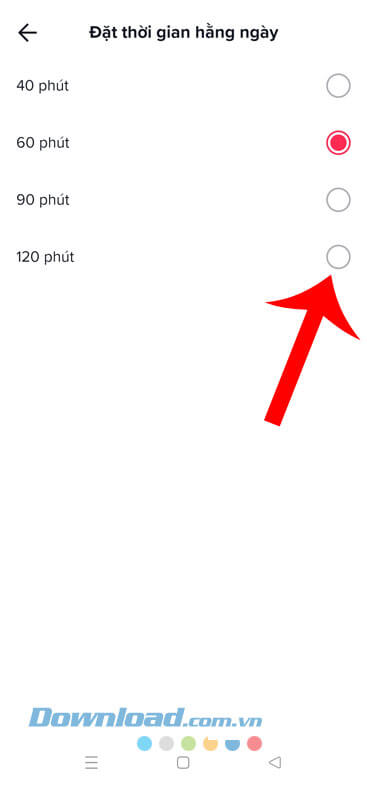 Chọn thời gian giới hạn
