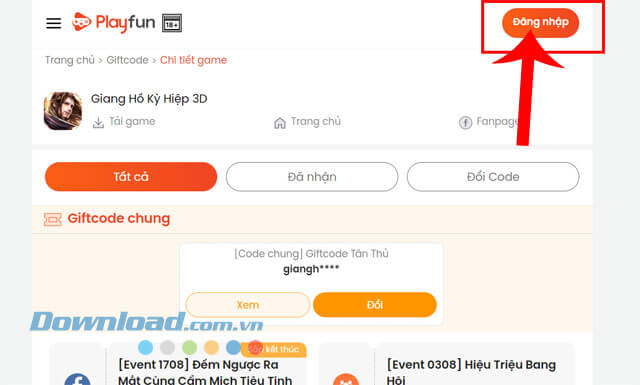 Đăng nhập tài khoản game
