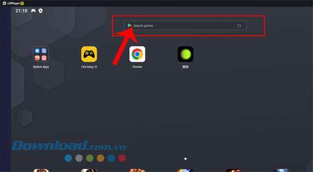 Click chuột vào ô tìm kiếm Google Play