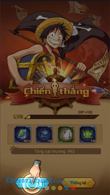 Màn hình thông báo chiến thắng trận đấu