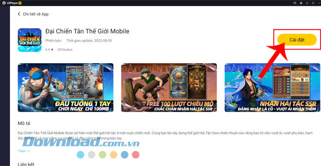 Nhấp chuột vào nút Cài đặt