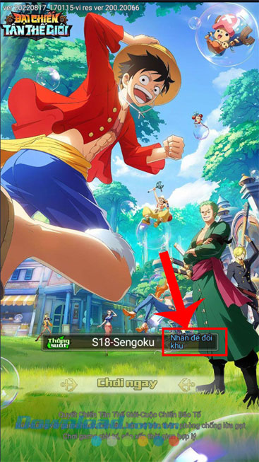 Click chuột vào mục Nhấn để đổi khu