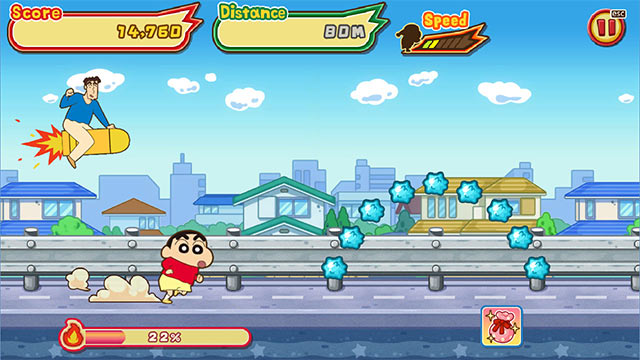 Điều khiển Shin - Cậu Bé Bút Chì chạy bất tận trong game phiêu lưu hành động mới