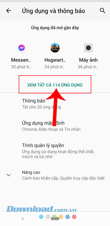 Ấn vào mục Xem tất cả ứng dụng