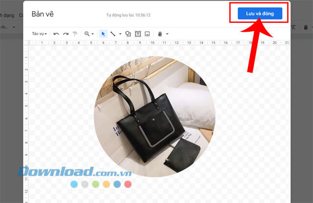 Nhấp chuột vào nút Lưu và đóng