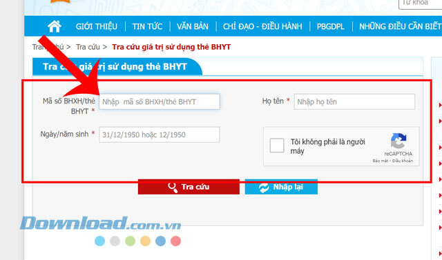 Điền thông tin cần thiết