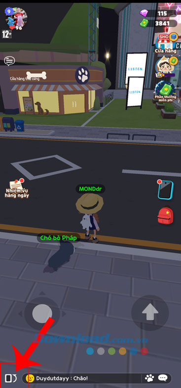 Ấn vào biểu tượng xoay màn hình