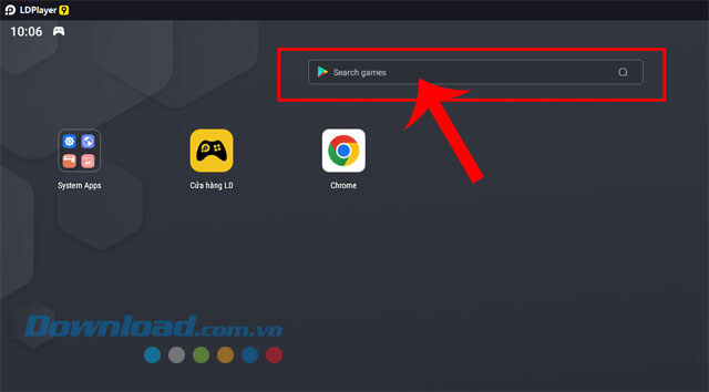 Nhấn vào khung tìm kiếm Google Play