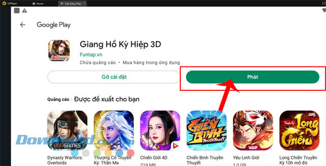Nhấp chuột vào nút Phát